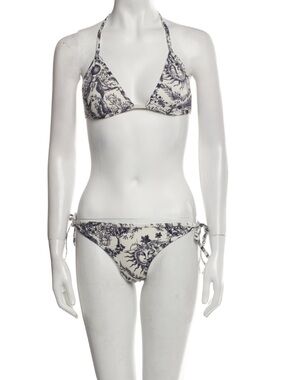 Christian Dior white Toile de Jouy Soleil printed Bikini Set